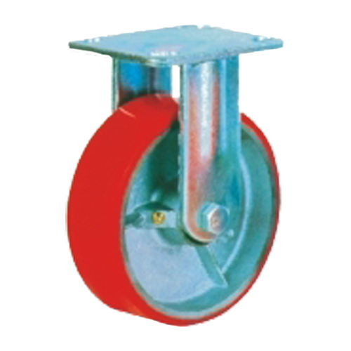 Grip 150Mm 360Kg Polyurethane On Cast Iron Wheel Castor Fixed Plate