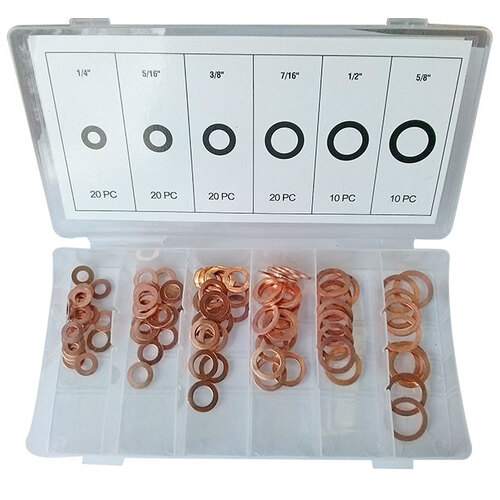 100 Pc Copper Washer Assortment