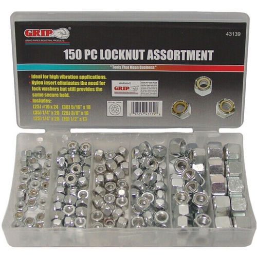 150 Pc Locknut Assortment Sae