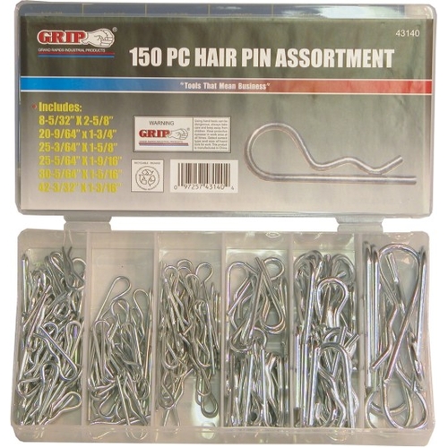 150 Pc Hair Pin (R-Clip) Assortment Sae