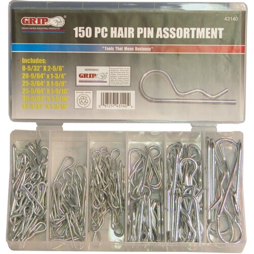 150 Pc Hair Pin (R-Clip) Assortment Sae