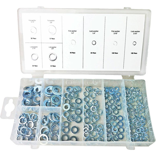 500 Pc Flat/ Lock Washer Assortment