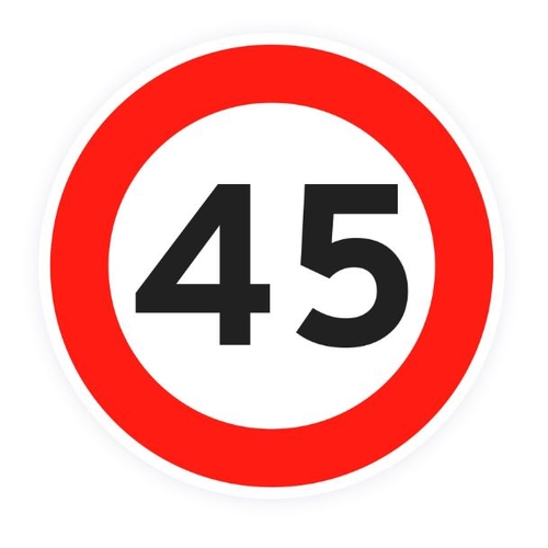 Speed Sign 45KMH 300mmX300mm