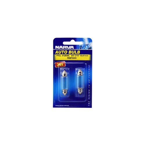 24V 21W Sv8-5.8 Festoon Globes (Blister Pack Of 2)