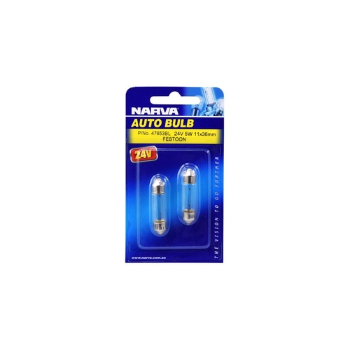 24V 5W Sv8-5.8 C5W Festoon Globes (Blister Pack Of 2)