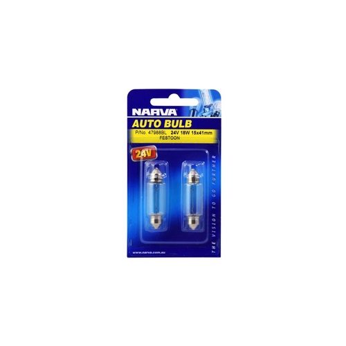24V 18W Sv8-5.8 Festoon Globes (Blister Pack Of 2)