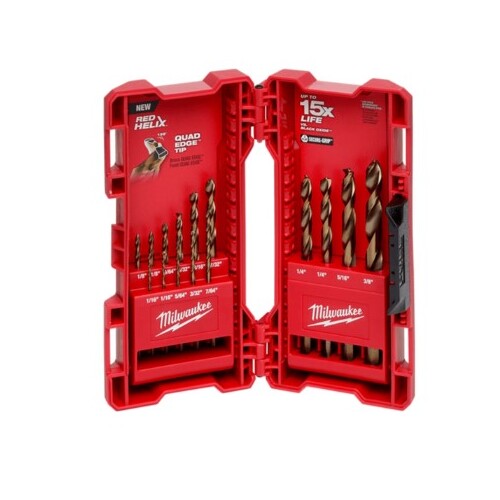 Milwaukee Red Helix Cobalt Drill Bit Set Imperial - 15 Piece