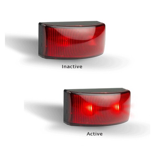 Pkt 2 Led Rear End Outlne Marker Lamp Red 12/24V Black Base 3M