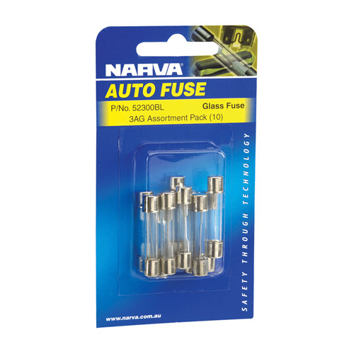 Narva Glass Fuse Assortment 10 Pce