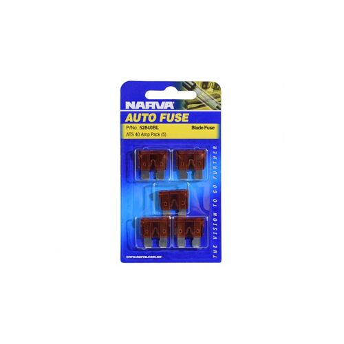 40 Amp Brown Standard Ats Blade Fuse (Blister Pack Of 5)