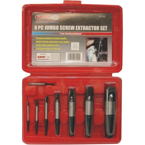 8 Pc Jumbo Screw Extractor