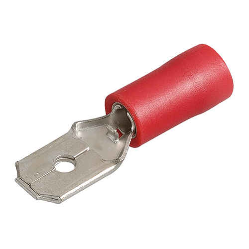 Narva Crimp Terminal Male Blade Red Insulated 6.3mm  - 14 Pce