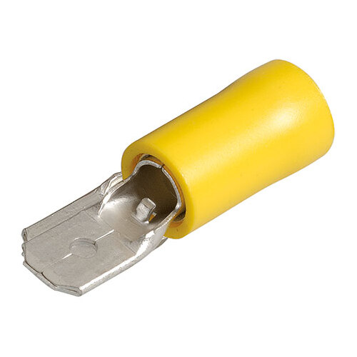 Narva Crimp Terminal Male Blade Yellow Insulated 6.3mm  - 11 Pce