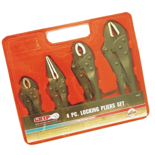 4 Pc Locking Pliers Set Black