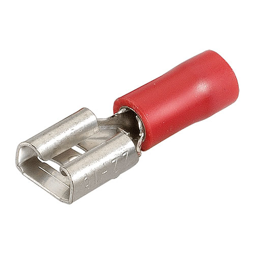 Narva Crimp Terminal Female Blade Red Insulated 6.3mm  - 18 Pce