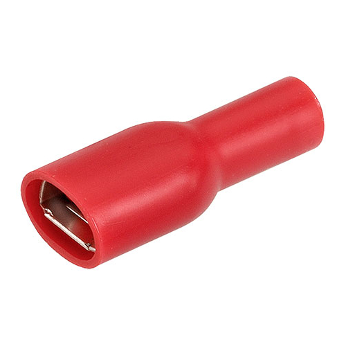 Narva Crimp Terminal Female Blade Red Insulated 6.3mm  - 10 Pce