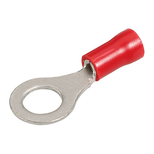 Narva Crimp Terminal Ring Red Insulated 6.3mm  - 16 Pce