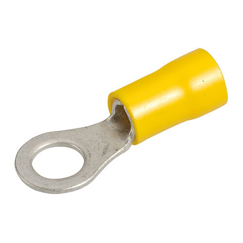 Narva Crimp Terminal Ring Yellow Insulated 6.3mm  - 12 Pce