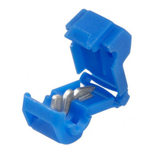 Crimp Terminal Wire Tap Connector Blue Cable Size 4mm Vinyl 50 Pce