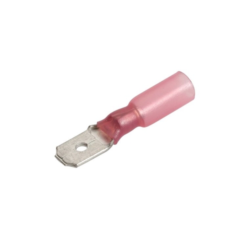 6.3 X 0.8Mm Adhesive Lined Male Blade Terminal Red (50 Pack)