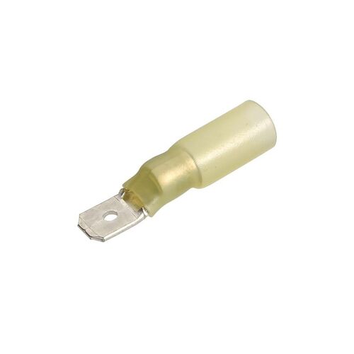 6.3 X 0.8Mm Adhesive Lined Male Blade Terminal Yellow (50 Pack)