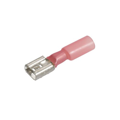 6.3 X 0.8Mm Adhesive Lined Female Blade Terminal Red (50 Pack)