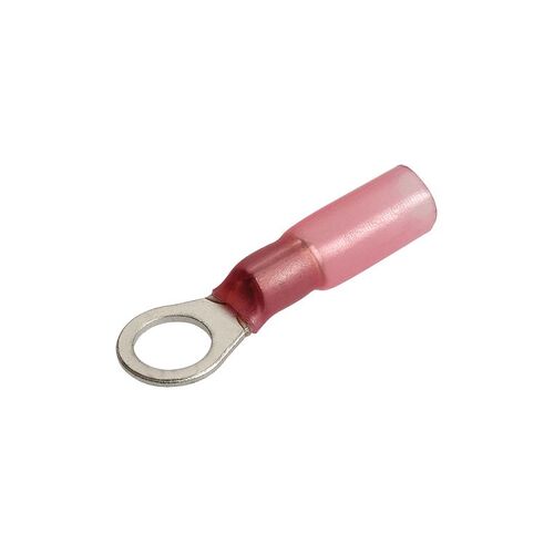 5.0Mm Adhesive Lined Ring Terminal Red (50 Pack)