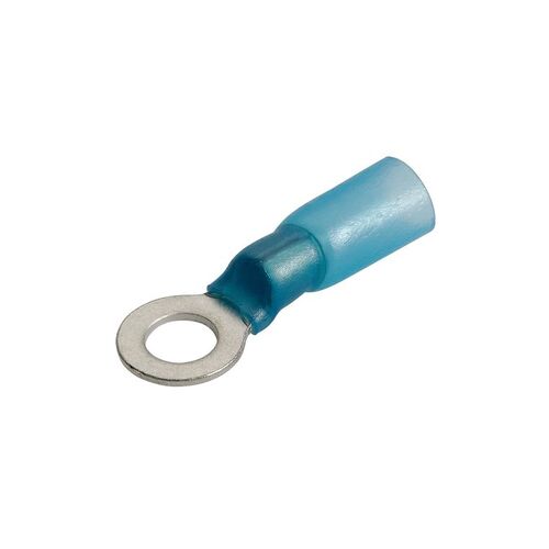 5.0Mm Adhesive Lined Ring Terminal Blue (50 Pack)