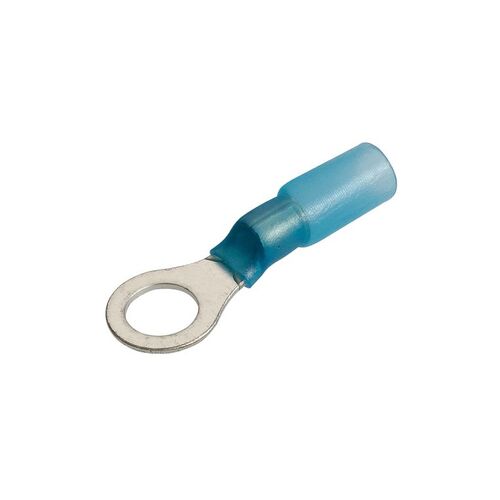 5.0Mm Adhesive Lined Ring Terminal Blue (50 Pack)