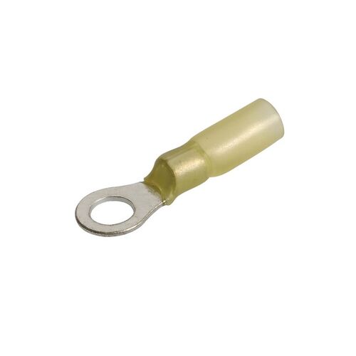 6.3Mm Adhesive Lined Ring Terminal Yellow (50 Pack)