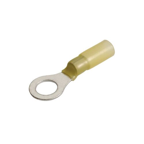 6.3Mm Adhesive Lined Ring Terminal Yellow (50 Pack)