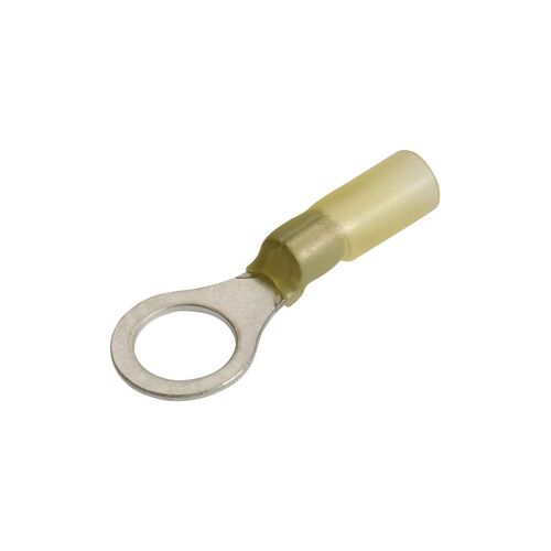 6.3Mm Adhesive Lined Ring Terminal Yellow (50 Pack)