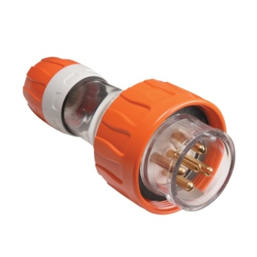 Clipsal - 56 Series Straight Plug - IP66, 500V 20A - 5 Round Pins | Electric Orange - 56P520
