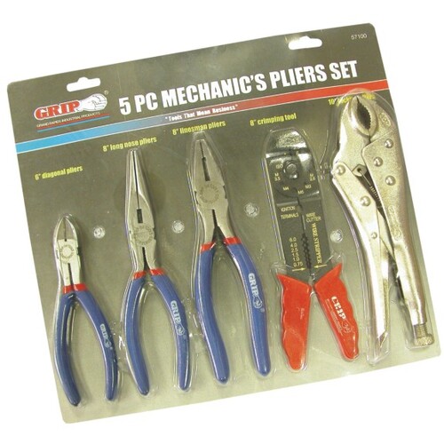 5 Pc Mechanics Plier Set