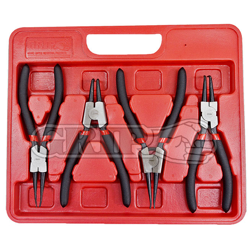 4 Pc  7" (175Mm) Circlip Plier Set