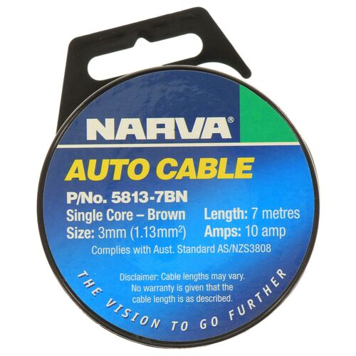3mm Single Core Automotive Cable Brown 7M
