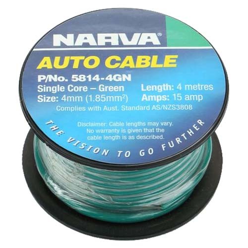 Cable Single Core 4Mm 15A 4M Green