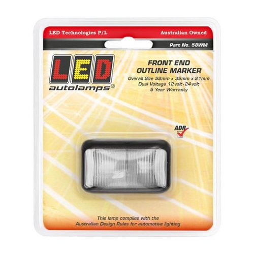 Led Front Position Marker Lamp 12/24V Black Housing 40Cm Cable - 58WM
