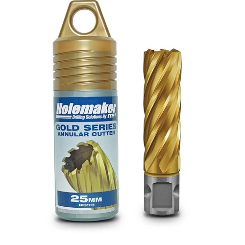 HOLEMAKER 18 x 25mm HSS-TiN Multifit Annular Cutter - GOLD SERIES