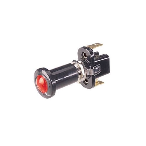 Narva Push/Pull Switch On/Off SPST Illuminated Red (Contacts Rated 10A  12V)