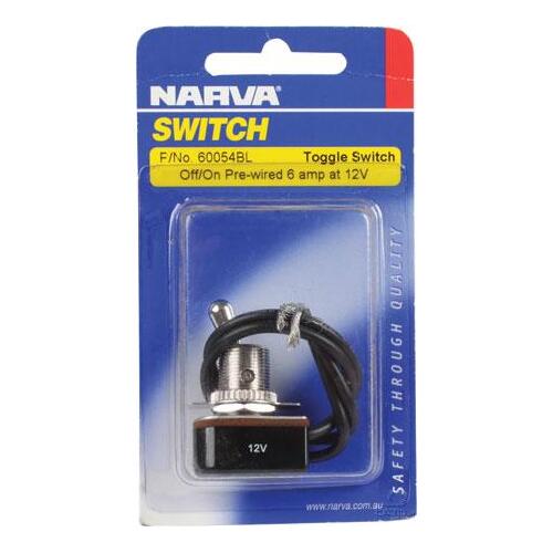 Narva Pre-wired Toggle Switch Off/On SPST (Contacts Rated 6A  12V) BL Pk 1
