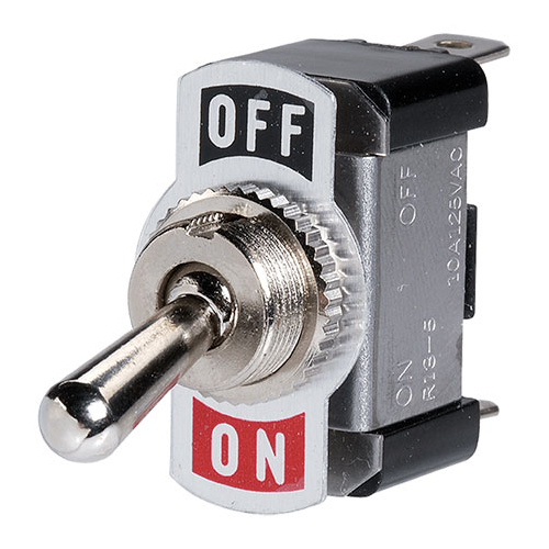 Narva Metal Toggle Switch Off/On SPST (Contacts Rated 20A at 12V) BL Pk 1 - 60060BL