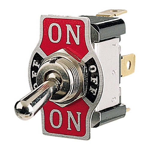Narva Metal Toggle Switch On/Off/On SPDT (Contacts Rated 20A  12V) BL Pk 1
