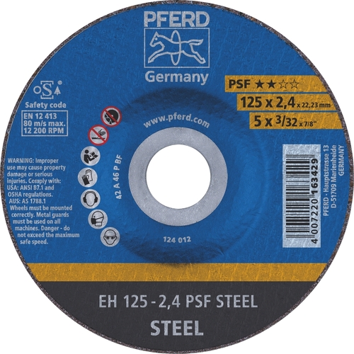 Pferd Cut-Off Wheel GP Raised Hub PSF Steel 125 x 2.4mm 61720222