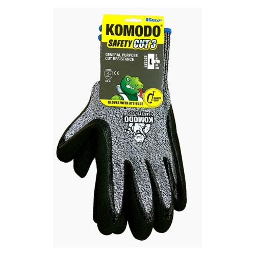 KOMODO Safety Cut 3 Gloves X-Large Black/White