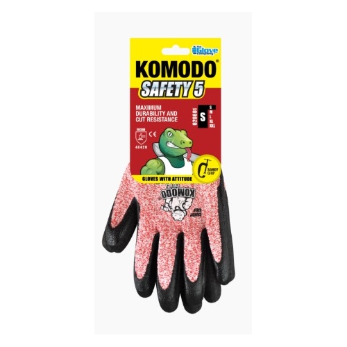 KOMODO Safety Cut 5 Gloves Medium Red - 620602