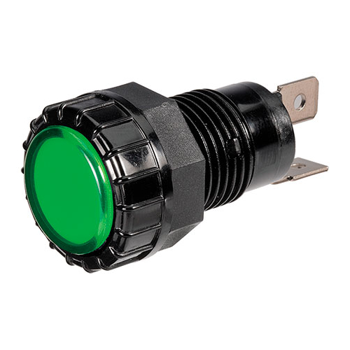 Pilot Light LED Green 12V Blade Terminals