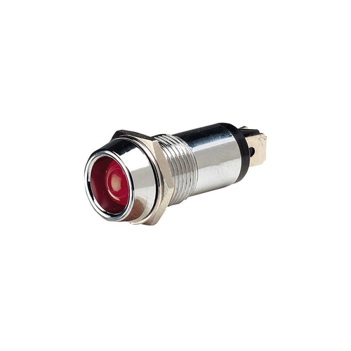 24 Volt Chrome Pilot Lamp with Red LED BL Pk 1