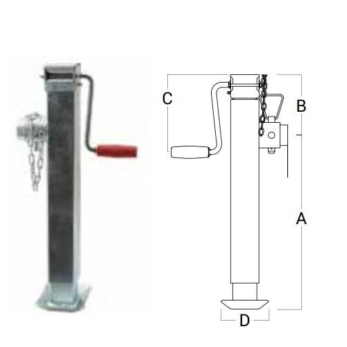 Landing Leg Alko 2t with weld on swivel