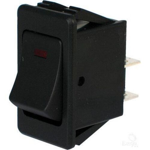 Off/On Rocker Switch with Red LED BL Pk 1
